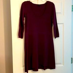 Express sweater dress. Med. great condition. 3/4 sleeves. Deep purple
